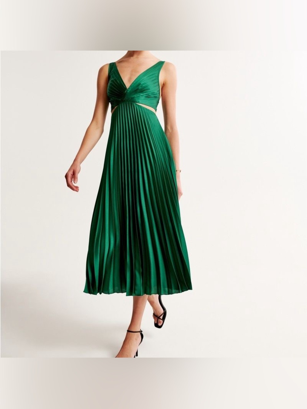 Abercrombie & Fitch The A&F Giselle Pleated Cutout Maxi Dress - Picture 1 of 9